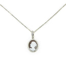 Collana con cammeo inciso in argento e zirconi