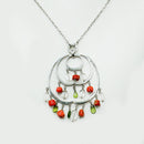 Collana con corallo rosso italiano e quarzo ialino