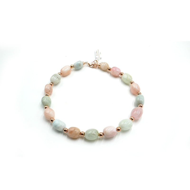 Collana acquamarina e morganite milk