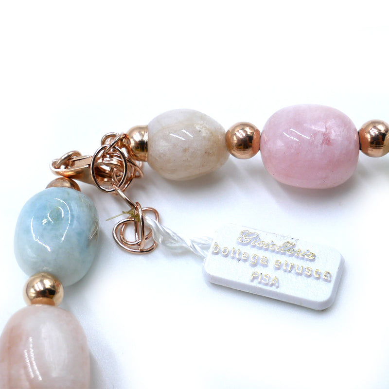 Collana acquamarina e morganite milk