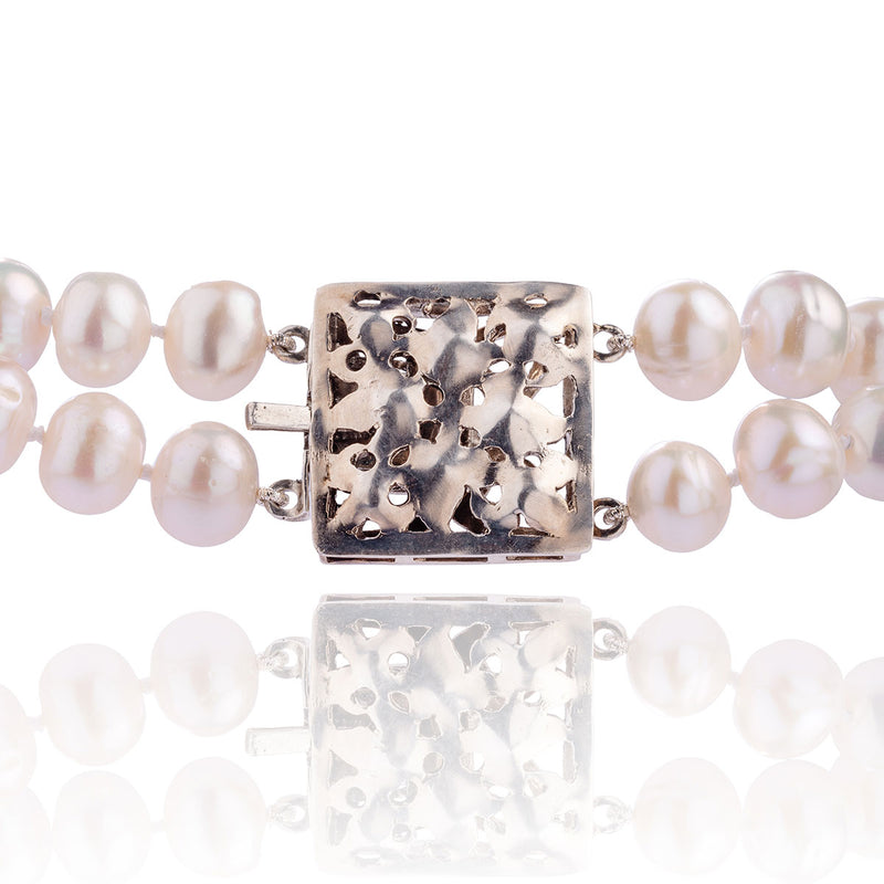 Collana a 2 fili di perle di acqua dolce