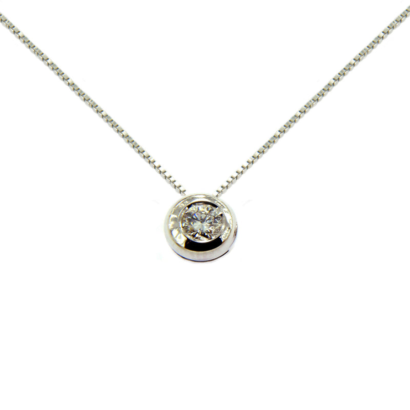 Girocollo con Diamante in Oro Bianco 18kt