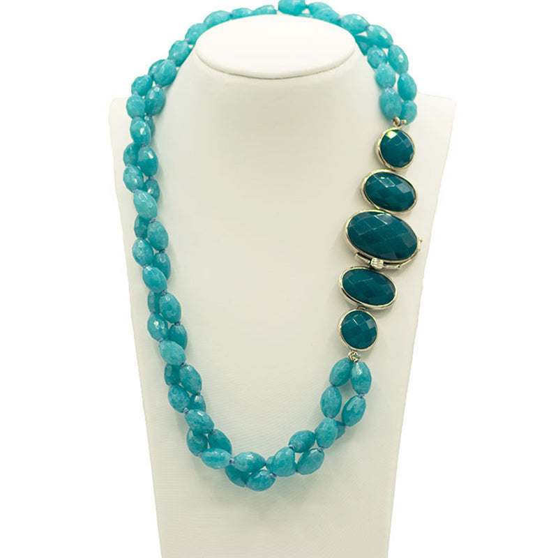 Girocollo con Quarzo Azzurro in Argento 925%