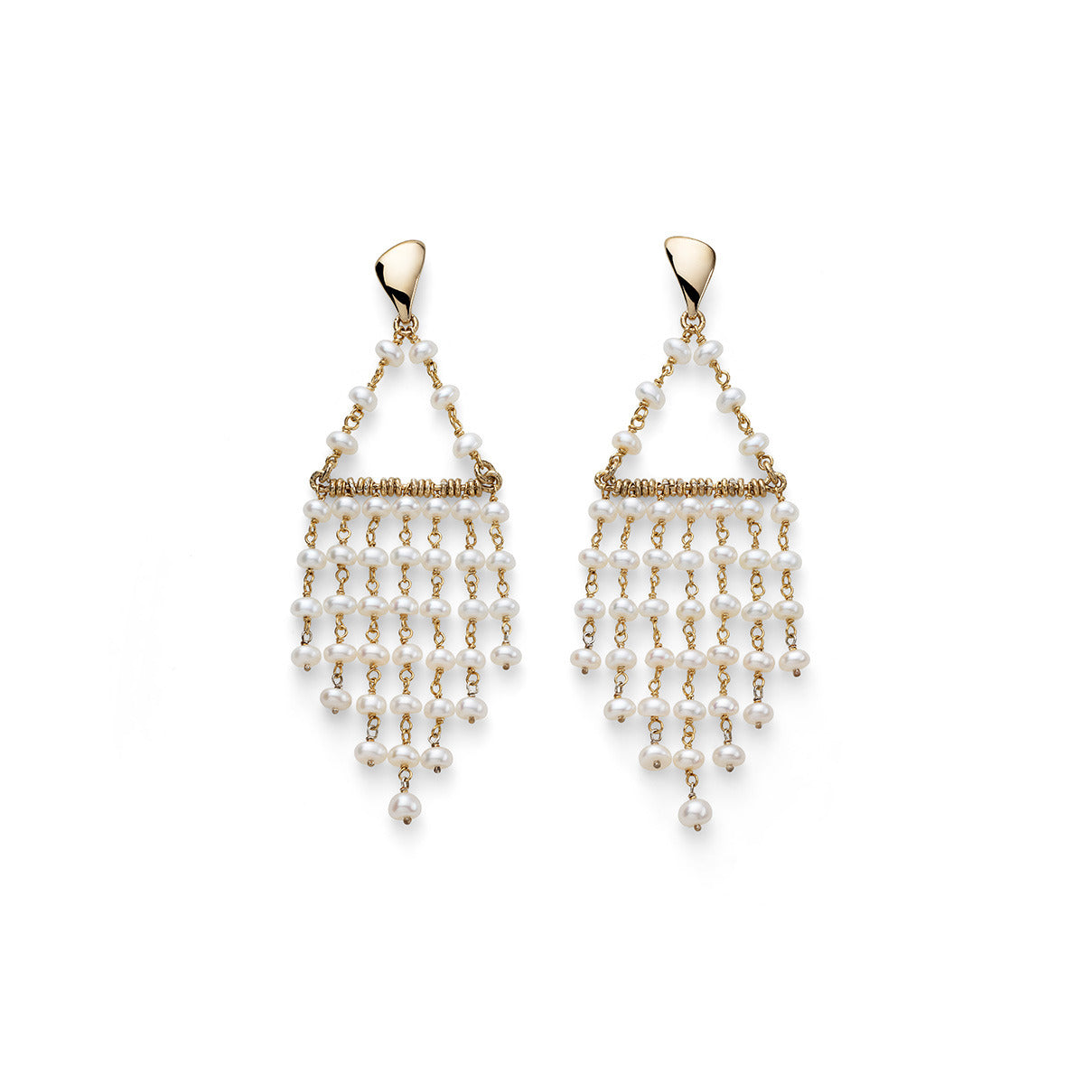 Orecchini con perla bianca