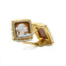 Orecchini con cammeo, perle e zirconi