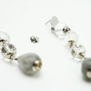 Orecchini con cristallo di rocca e agata grigia Contenuto multimediale 1 di 3