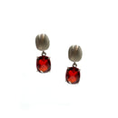 Orecchini satinati con quarzo idrotermale