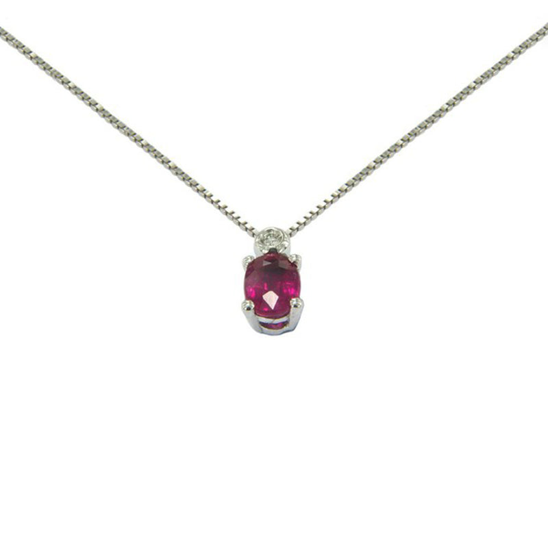 Girocollo con Rubino e Diamante in Oro 18k