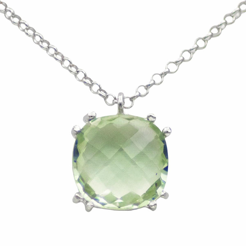 Collana in Argento 925% con ciondolo di prasiolite