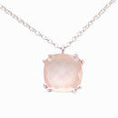 Collana in Argento 925% con ciondolo di Quarzo Rosa